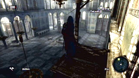 Go to the left until you reach a rope hanging over the chamber - Hagia Sophia's Secret - p. 1 - Ishak Pashas memoir pages - Assassins Creed: Revelations - Game Guide and Walkthrough