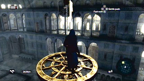 Use the line to slide down - Hagia Sophia's Secret - p. 2 - Ishak Pashas memoir pages - Assassins Creed: Revelations - Game Guide and Walkthrough