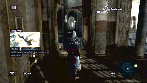 Now go to the right and then jump over the gap using the hook blade (press B while in the air) - Hagia Sophia's Secret - p. 1 - Ishak Pashas memoir pages - Assassins Creed: Revelations - Game Guide and Walkthrough