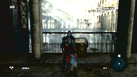 On the other side turn left again and jump on the wooden beam behind the balustrade - Hagia Sophia's Secret - p. 2 - Ishak Pashas memoir pages - Assassins Creed: Revelations - Game Guide and Walkthrough