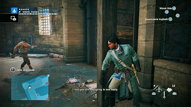Youll have to hide on the correct side of the wall. - 01 - Imprisoned - Sequence 2 - Assassins Creed: Unity - Game Guide and Walkthrough