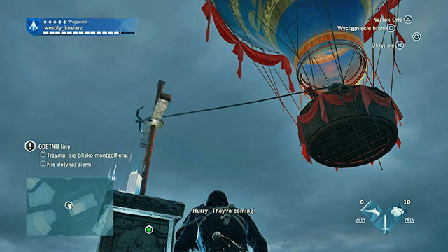 Climb there to free the balloon. - 03 - The Escape - Sequence 9 - Assassins Creed: Unity - Game Guide and Walkthrough