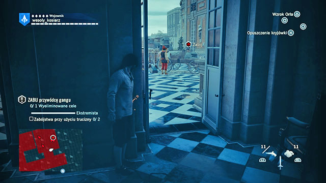 Your target is in the courtyard. - 01 - Bottom of the Barrel - Sequence 11 - Assassins Creed: Unity - Game Guide and Walkthrough