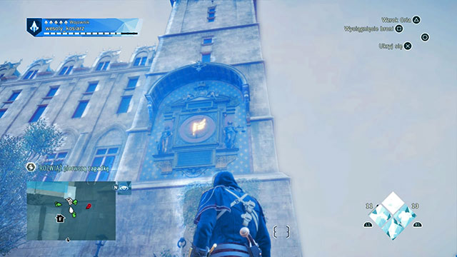 You find the first answer on the clock, on the wall of the Palais de Justice - Side quests - Palais de Justice - Assassins Creed: Unity - Game Guide and Walkthrough