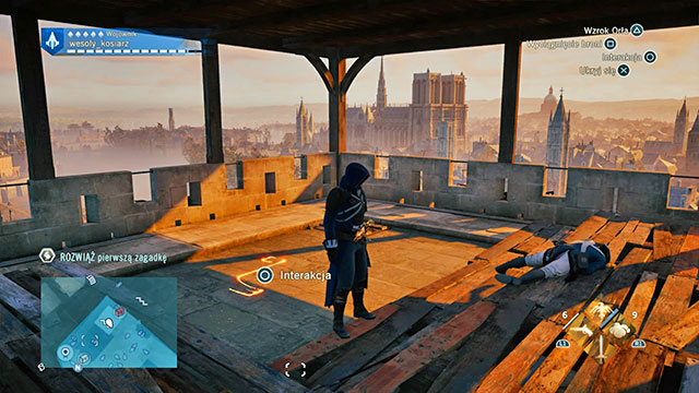 The first answer is in the Grand Chatelet tower - Side quests - Hotel de Ville - Assassins Creed: Unity - Game Guide and Walkthrough
