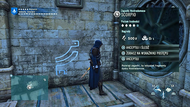 The symbol is on the wall of the church, at the height of the first floor, next to the stained-glass window - Side quests - Marais - Assassins Creed: Unity - Game Guide and Walkthrough