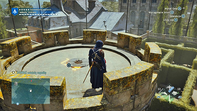 The last solution is atop the tower in the center of the labyrinth - Side quests - Arsenal - Assassins Creed: Unity - Game Guide and Walkthrough