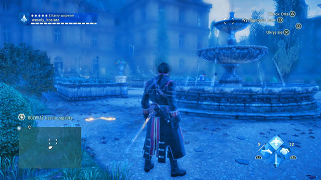 The third solution is in the palace gardens, on the ground, next to the fountain - Side quests - Faubourg Saint-Germain - Assassins Creed: Unity - Game Guide and Walkthrough