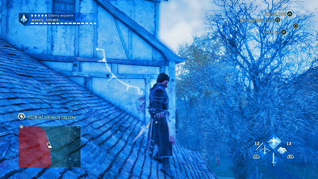The symbol is on the roof of the building, close to the boundary of the simulation, on the wall - Side quests - Saint-Marcel - Assassins Creed: Unity - Game Guide and Walkthrough