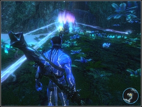 When you reach a dead end shoot the flowers at the base of the rock [1] - Walkthrough - Navi - Swotulu - Walkthrough - Navi - Avatar: The Game - Game Guide and Walkthrough