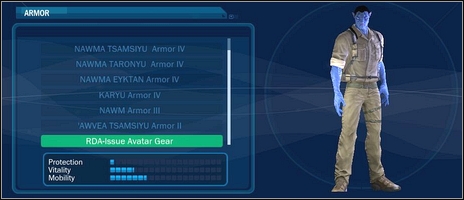 The basic armor from the start of the game - Armors - Navi - Armors - Avatar: The Game - Game Guide and Walkthrough