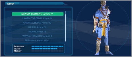 The priestly armor is really useless because it strongly slows hero; statistics of strength and protection are comparable with two previous types - Armors - Navi - Armors - Avatar: The Game - Game Guide and Walkthrough