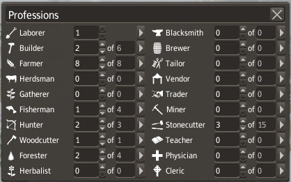 The number next to Laborer is your current amount of laborers - you can assign them to over a dozen professions from the list - Assigning professions - Basic gameplay - Banished - Game Guide and Walkthrough