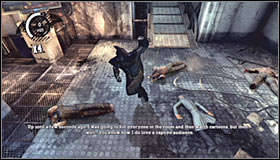 You start the game in an area called Holding Cells (use your personal map for navigation) and your first objective will be to defeat two groups of thugs - Walkthrough - Intensive Treatment - part 1 - Walkthrough - Batman: Arkham Asylum - Game Guide and Walkthrough