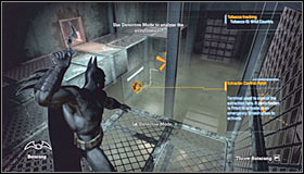 Once you're at the top choose a nearby ventilation shaft and eventually you'll end up standing above the room filled with the deadly gas - Walkthrough - Medical Facility - part 2 - Walkthrough - Batman: Arkham Asylum - Game Guide and Walkthrough