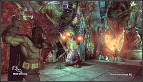 As you've probably noticed the roots are still here, so you'll be forced to head through a short tunnel - Walkthrough - Botanical Gardens #2 - Walkthrough - Batman: Arkham Asylum - Game Guide and Walkthrough