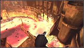 Move to the left #1 and soon you will reach a place where you will have to climb onto a new ledge - Access the Sionis Steel Mill through the main chimney - Main story - Batman: Arkham City - Game Guide and Walkthrough