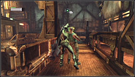Note that one of the bandits is standing alone, he should be our first target - Save the doctor from Joker's thugs - Main story - Batman: Arkham City - Game Guide and Walkthrough