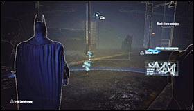 Jump onto the new balustrade and attack the new enemies by surprise #1 - Follow assassin using tracker device to locate Ra's al Ghul - Main story - Batman: Arkham City - Game Guide and Walkthrough