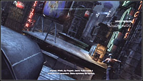 Turn on the Evidence Scanner and scan the bandages on the ground #1 - Analyze the assassin's bandages for new evidence - Main story - Batman: Arkham City - Game Guide and Walkthrough