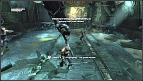 Right after going through the second gate, a group of assassins will surround Batman #1 - Follow assassin using tracer device to locate Ra's al Ghul - Main story - Batman: Arkham City - Game Guide and Walkthrough