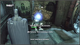 In accordance with the instruction, approach the nearest Mechanical Guardian #1, press and hold LB to scan it - Reconstruct video data from the Mechanical Guardian - Main story - Batman: Arkham City - Game Guide and Walkthrough