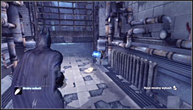 Equip the newly-gained Freeze Blast and aim (left trigger) at one of the pipes from which steam is coming out #1 - Infiltrate the Steel Mill - Main story - Batman: Arkham City - Game Guide and Walkthrough