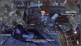 Start by using the Grapnel Gun #1 to avoid falling into the water and reaching the roof of the Gotham City Police Dept - Rescue Vicki Vale from chopper crash site - Main story - Batman: Arkham City - Game Guide and Walkthrough