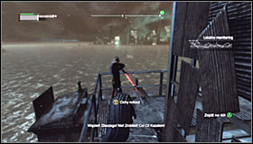 I'd suggest dedicating some time to take care of the nearby snipers, beginning with the one occupying the nearest observation tower #1 - Infiltrate the Steel Mill (part 2) - Main story - Batman: Arkham City - Game Guide and Walkthrough