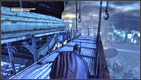 If you decide to follow the branch leading down #1, you will reach an exit in the building wall and after unlocking it you will be able to jump onto one of the outer balconies #2 - Climb the observation deck to stop Protocol 10 - Main story - Batman: Arkham City - Game Guide and Walkthrough