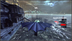 Fly towards the first gate and afterwards start diving down - AR Training - Side missions - Batman: Arkham City - Game Guide and Walkthrough