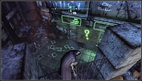 The next hostage is held inside a special room and saving him is the 5th riddle - Enigma Conundrum (riddles 1-9) - Side missions - Batman: Arkham City - Game Guide and Walkthrough