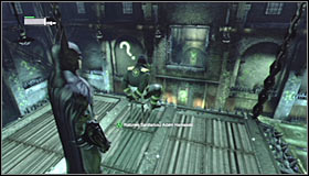 Turn towards the platform on which the hostage is, glide towards it #1 and free Adam Hamasaki #2 - Enigma Conundrum (riddles 1-9) - Side missions - Batman: Arkham City - Game Guide and Walkthrough
