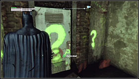 Just like with the previous riddles, you need to approach the question mark #1 and press A to destruct the fragile wall fragment - Enigma Conundrum (riddles 10-15) - Side missions - Batman: Arkham City - Game Guide and Walkthrough