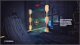 The goal in this puzzle is placing the steel platform on the interactive plate #1 and therefore turn off the barrier blocking access to the hostage #2 - Enigma Conundrum (riddles 10-15) - Side missions - Batman: Arkham City - Game Guide and Walkthrough