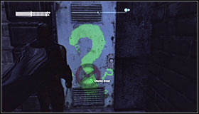 Just like before, you need to approach the question mark #1 and press A to destroy the fragile wall fragment - Enigma Conundrum (riddles 16-17) - Side missions - Batman: Arkham City - Game Guide and Walkthrough