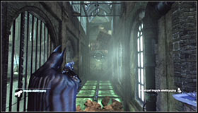 If you have done everything properly, the magnet will throw up the metal pallets behind you through the ceiling #1 - Enigma Conundrum (riddles 16-17) - Side missions - Batman: Arkham City - Game Guide and Walkthrough