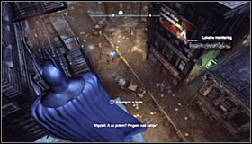You will be informed of the possibility to approach this mission with a marker on the Arkham City map, pointing an act of violence #1 - Acts of Violence - Side missions - Batman: Arkham City - Game Guide and Walkthrough
