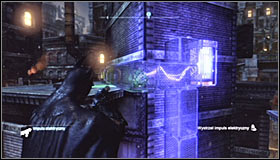 It's important to quickly send a charge towards the second electromagnet found above the first one #1 - Batman trophies (25-36) - Park Row - Batman: Arkham City - Game Guide and Walkthrough