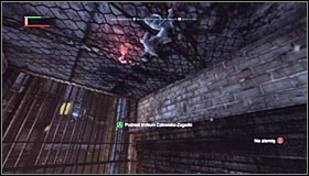 You now have to use the Ceiling Climb skill, so look up #1 and press RB to stick onto the ceiling - Catwoman trophies - Park Row - Batman: Arkham City - Game Guide and Walkthrough