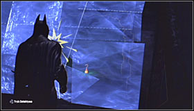 Aim at the balcony below the neon sign and use the Grapnel Gun to get there #1 - Batman trophies (01-10) - Amusement Mile - Batman: Arkham City - Game Guide and Walkthrough