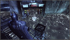 Stand somewhere above the tunnel leading to where the Trophy is hidden #1 - Batman trophies (01-10) - Amusement Mile - Batman: Arkham City - Game Guide and Walkthrough