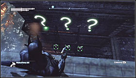 Now use the Grapnel Gun to reach the roof of the nearest building and turn towards the three question marks on the upper level #1 - Batman trophies (11-18) - Amusement Mile - Batman: Arkham City - Game Guide and Walkthrough