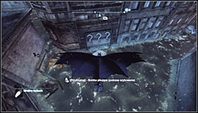 Use the Freeze Blast to create an ice float beside the question marks #1 and glide there #2 - Batman trophies (11-18) - Amusement Mile - Batman: Arkham City - Game Guide and Walkthrough