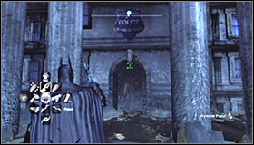 Head to the back of the GCPD building and glide towards the platform east of the Trophy #1 - Batman trophies (19-28) - Amusement Mile - Batman: Arkham City - Game Guide and Walkthrough