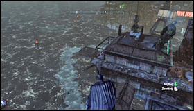 After reaching the destination you should note that the Trophy is inside a big cage #1 and that the access is blocked by red pressure plated that you cannot touch #2 - Batman trophies (19-28) - Amusement Mile - Batman: Arkham City - Game Guide and Walkthrough