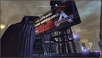 Start by reaching the TYGER billboard (screen above) on one of the roofs - Riddles - Amusement Mile - Batman: Arkham City - Game Guide and Walkthrough