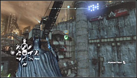 Once again shoot at the engine, this time with the opposite charge and you will cause the hook to raise up again #1 - Batman trophies (01-08) - Industrial District - Batman: Arkham City - Game Guide and Walkthrough