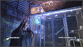 Aim at the electromagnet you have just moved (it should be in the upper left corner now) #1 - Batman trophies (09-16) - Industrial District - Batman: Arkham City - Game Guide and Walkthrough