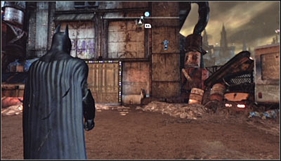 The solution to this puzzle can be found inside Storage Warehouse 5B where you should head only after completing Heart of Ice - Riddles - Industrial District - Batman: Arkham City - Game Guide and Walkthrough